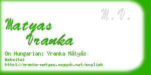 matyas vranka business card