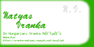 matyas vranka business card